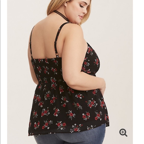 ❌SOLD❌ BLACK FLORAL CHIFFON CAMI - Picture 2 of 6